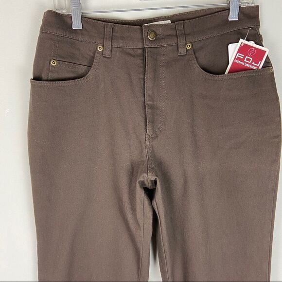 Nwt High waisted tan brown trousers pants jeans. French dress Peggy cut 12P - Picture 4 of 9